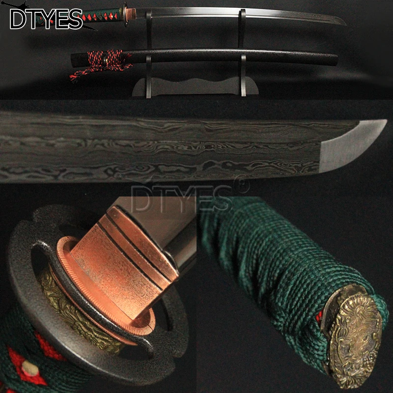 

Sharp Katana Samurai Japanese Sword Full Handmade Full Tang Bo-Hi Damascus Steel Blade Espada Samurai Decorativa Battle Ready