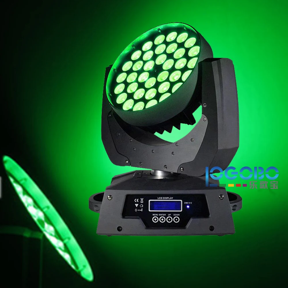 

2 x China Zoom Moving Lights 10Wx36 RGBWA 5in1 Led Moving Head DMX512 Strobe Stage Focus Effect Washer DJ Lights, Free Shipping