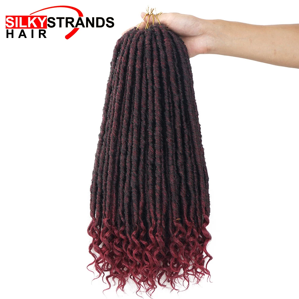 Мягкие Faux locs Curly синтетические косички для наращивания волос наращивание крючком