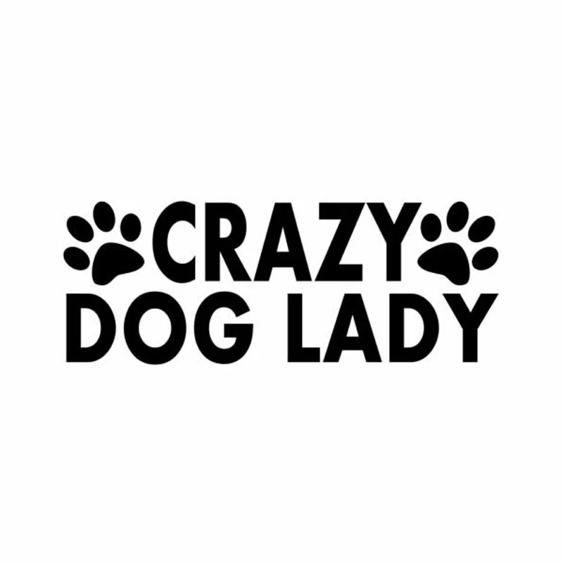

Text window Stickers Crazy Dog Lady Fashion Creative Vinyl Sticker Black14cmx5.5cm