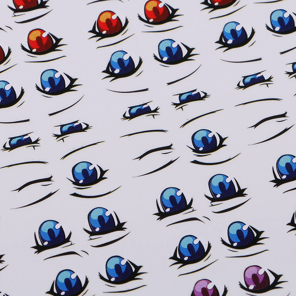 5 Sheets Assorted Eyes Stickers DIY Doll Accessories Cartoon Toy Eyes Cute Anime Figurine Dolls Eye Paster Face Clay Decals Mold