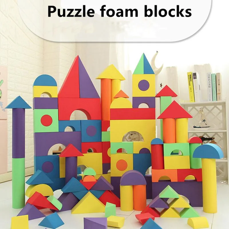 Montessori EVA Building Blocks Set 50pcs Safe Baby Toys For Children Boys Girls Early Educational Classic Cube ToysToys Christma photo