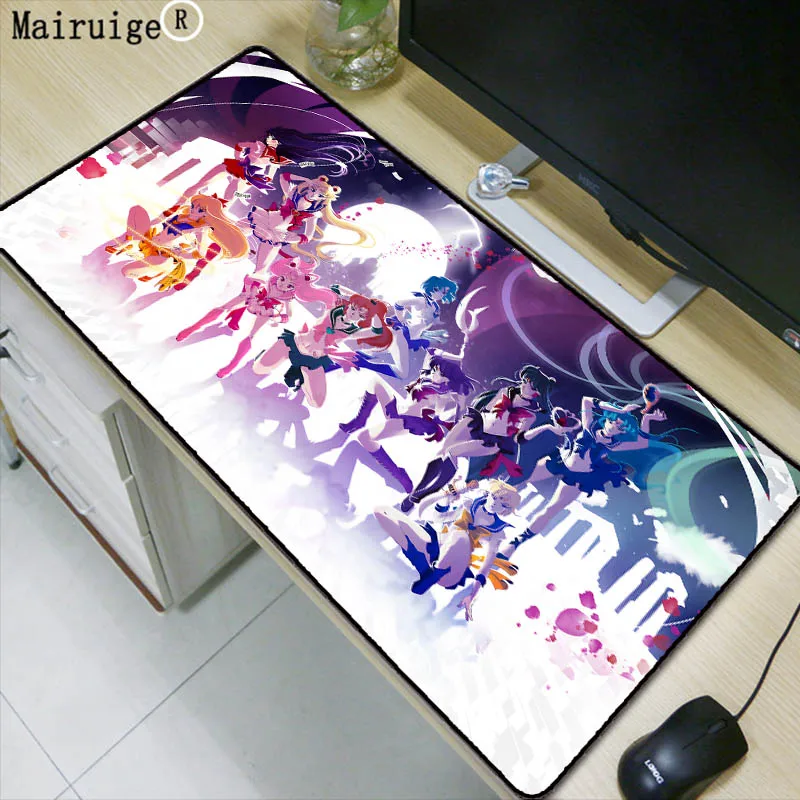 

Mairuige Sailor Moon Anime 900x400MM Large Gaming Washable Mousepad Black Mouse Pad Lock Edge Laptop Pc Game for CSGO LOL