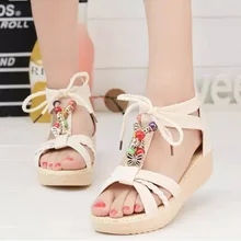 New Arrival 2016 Women Sandals Low Heel Wedges Summer Casual Single Shoes Woman Sandal Fashion Soft Sandals Free Shipping 22 MFT