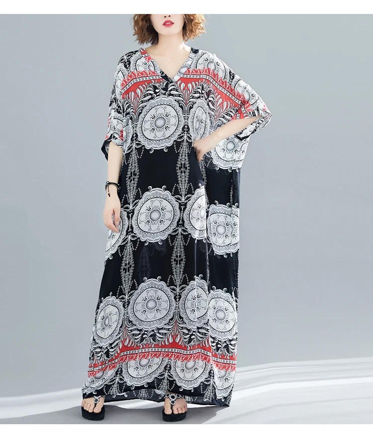 Boho Dress Bohemian Oversize Women Dress Summer Elegant Plus Size Long Maxi Dresses for Women Beach Casual Vestidos Mujer 2019  8