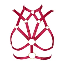 Красный бюстгальтер жгут сексуальное женское белье пояс размера плюс топ с бретельками клетка пентаграмма пастельный Пояс для чулок в стиле гот Панк Пояс Мода рейв
