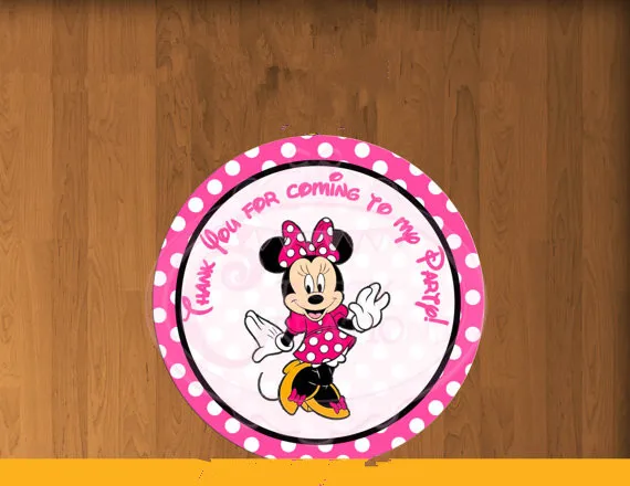

Minnie Stickers, Cupcake Toppers,Birthday Party Decorations kids Sticker Label for Birthday,Baby Shower candy bar