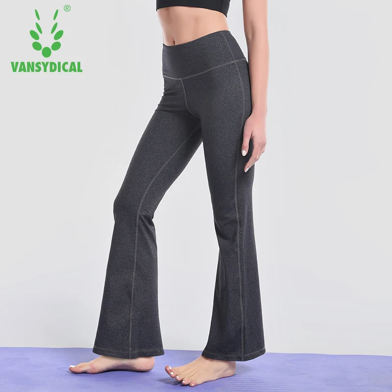 High Wasit Yoga Sport Pants Women Stretch Bandage Pants Broad Leg Dance