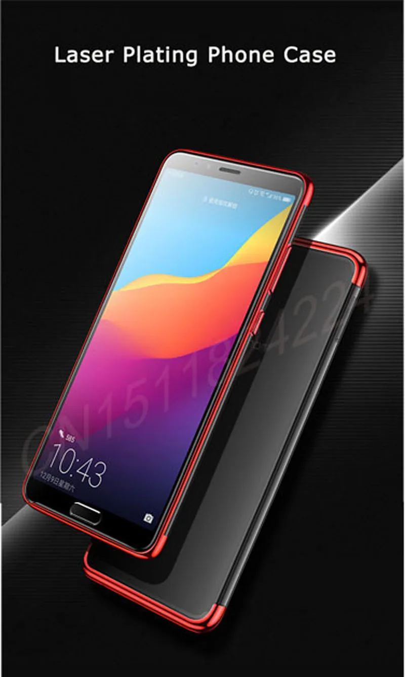 Soft Silicone For huawei p smart Case Slim plating transparent Protective Back cases For Huawei  (1)