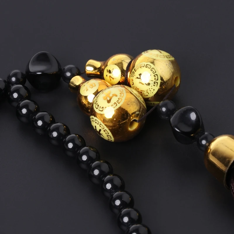 

Gold Plated Double Gourd Amulet Talisman Gift Pendant Car Rear View Mirror Decor