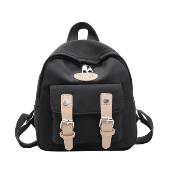 

women backpack shoulder bag Children Fashion Simple Versatile Male Female Students Nylon Solid Backpack small School Bags #C