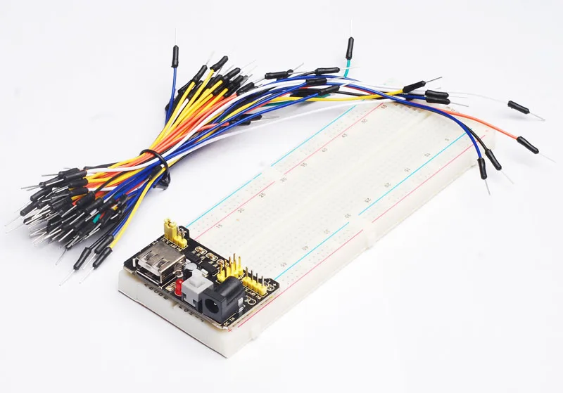 

2set=6pcs 3.3V/5V MB102 Breadboard power module+MB-102 830 points Solderless Prototype Breadboard +65 jumper wires