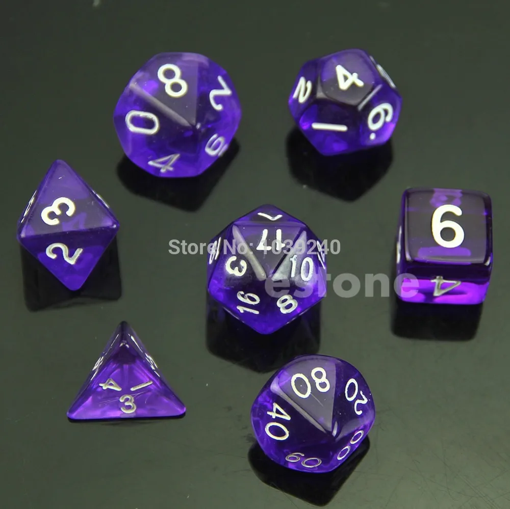 MTG RPG D & D DND разнообразные игральные кости доска, Набор для игры 7 Гранник D4 D6 D8 D10 D12 D20 - изображение