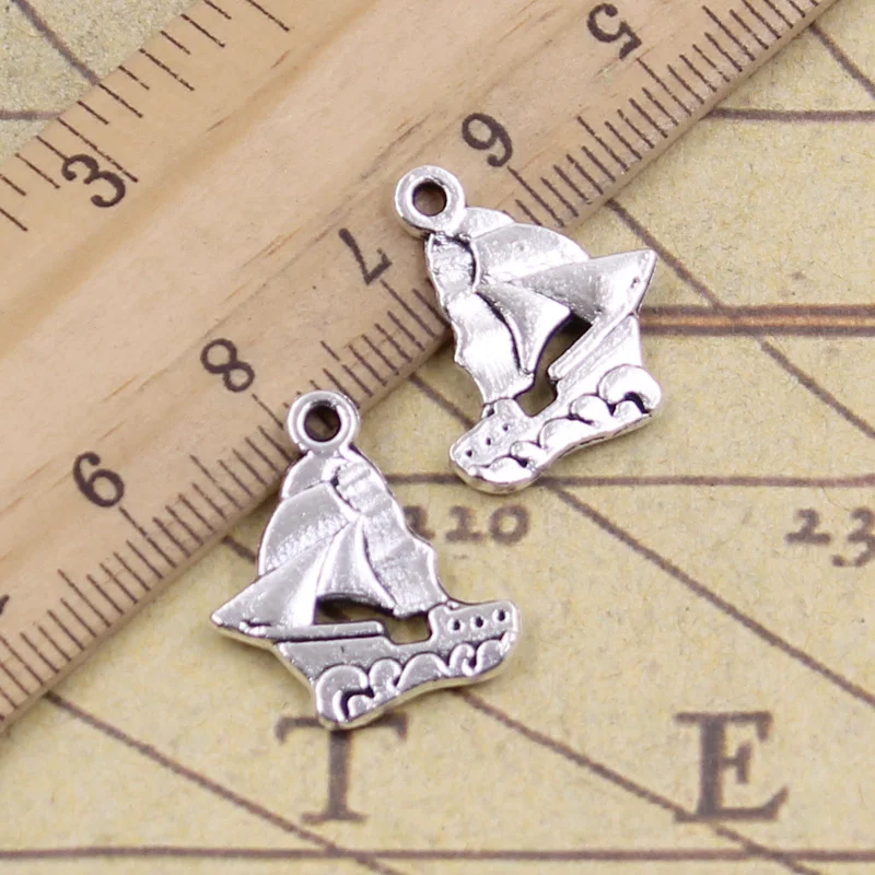 

10pcs/lot Charms sailboat ship boat 20x18mm Antique Silver Pendants Making DIY Handmade Tibetan Silver Finding Jewelry Bracelet