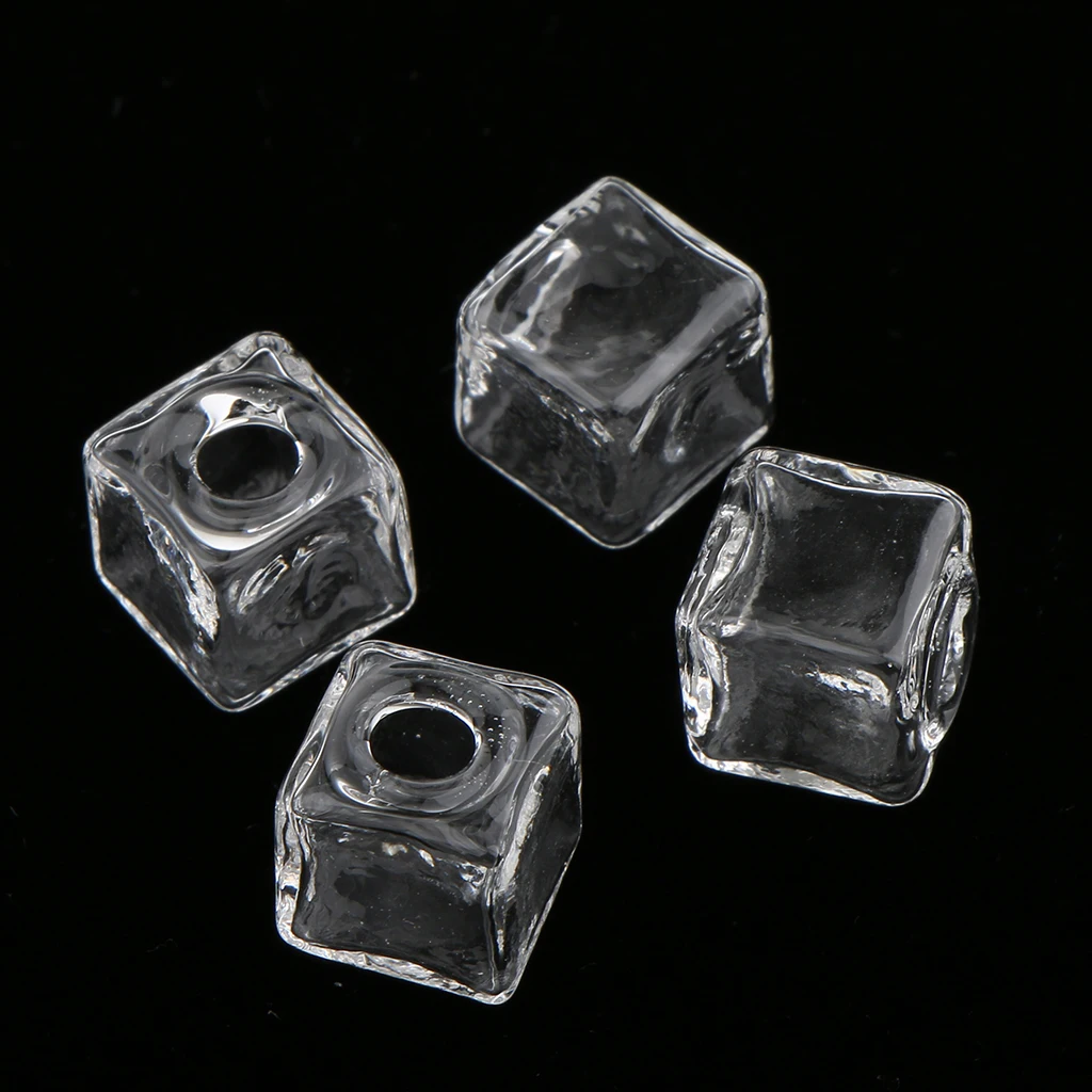 10 Pieces 10mm 13mm 15mm Clear Glass Globe Square Bottle Charms Pendant Wishing DIY Jewelry Makings 