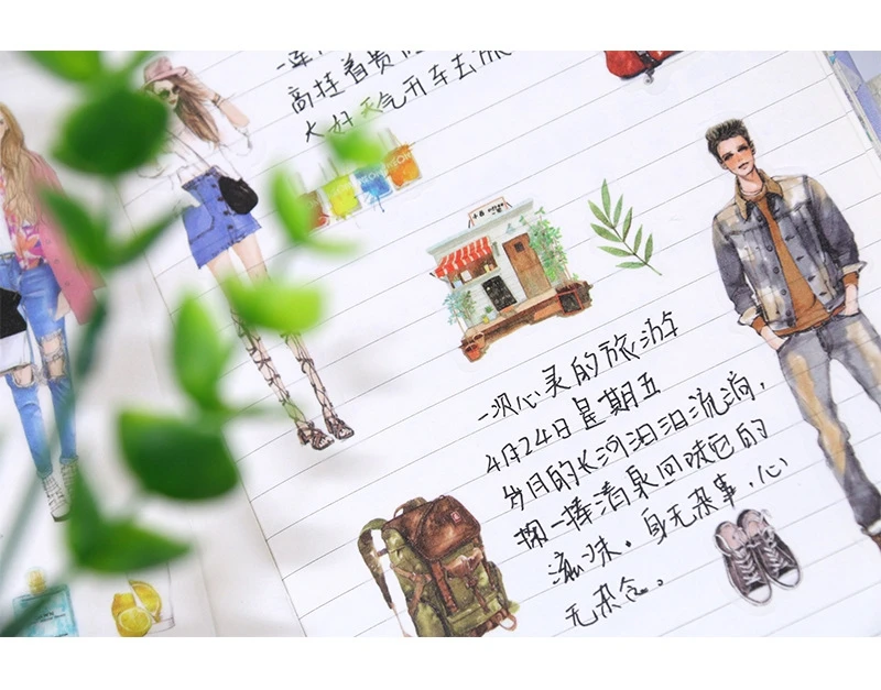 Girl Cartoon Stickers Anime Cute Kawaii Sticker Mobile Phone Book Gift DIY Ablum Diary Scrapbooking decoration label Stickers