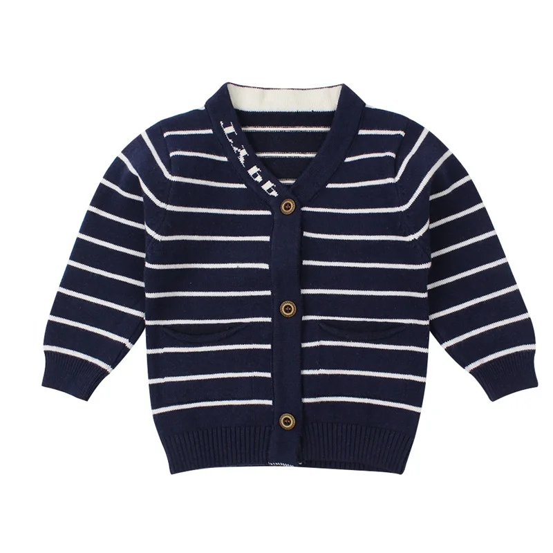 Striped Cotton Baby Sweater Casual Knit Newborn Baby Cardigan Long Sleeve V-Neck Sweater For Boy Autumn Infant Outdoor Sweaters (8)