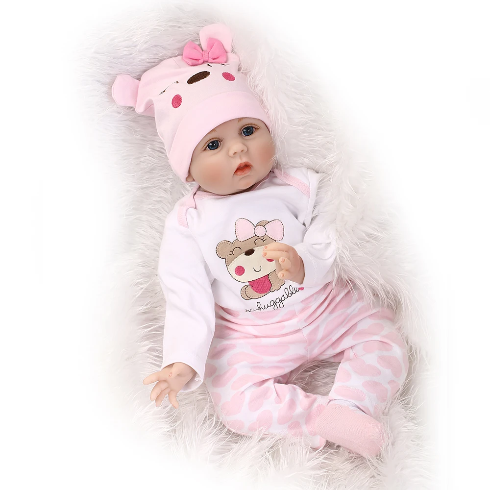 NPK 55 см Reborn Baby Doll ручная работа мягкие силиконовые детские куклы для девочки