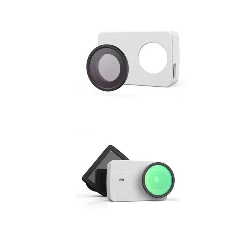Оригинальный защитный УФ объектив YI 4K + чехол из искусственной кожи черного и