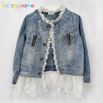 

New Fashion Children Jackets Lace Denim Costume Kids Girls Clothes Long Sleeve Baby Outfits Children Clothing Infant Coats A154