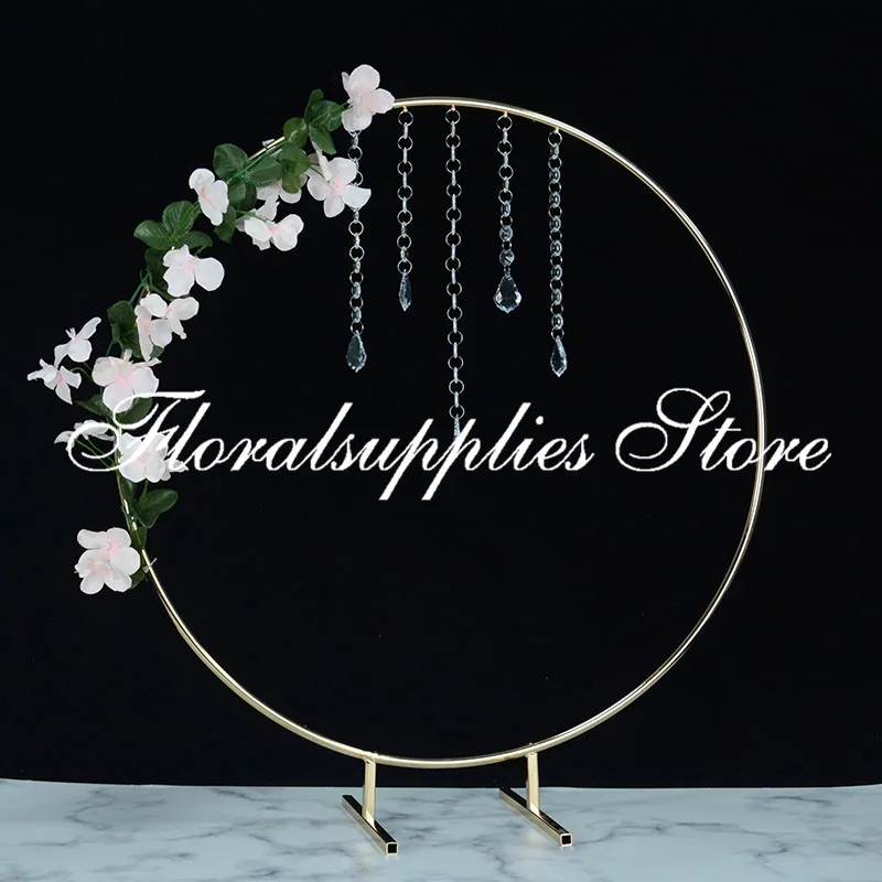 

10PCS Artificial Flower Arrangements Round Floral Vases Gold Stand Wedding Table Centerpiece Party Home Decoration