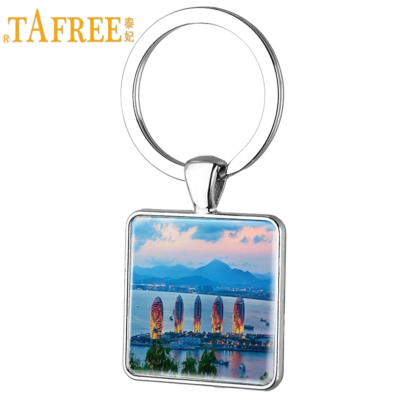 TAFREE пляжи в Санье китайский пейзаж квадратной формы брелок художественное