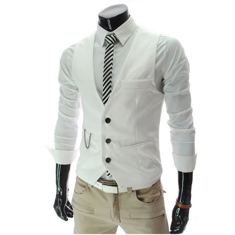 VISADA JAUNA мужской деловой жилет приталенный однотонный дизайнерский костюм жилет без рукавов формальный большой размер 5XL N5074