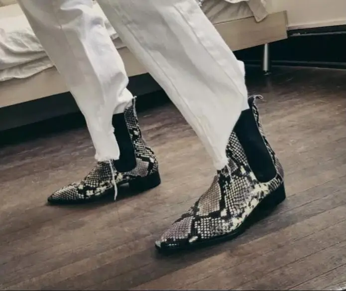 Mujer Inside Real inside With Piel Punta Chelsea 2018 Serpiente Último Without Botas Cuero Fur De Fur vpwXxOgqU