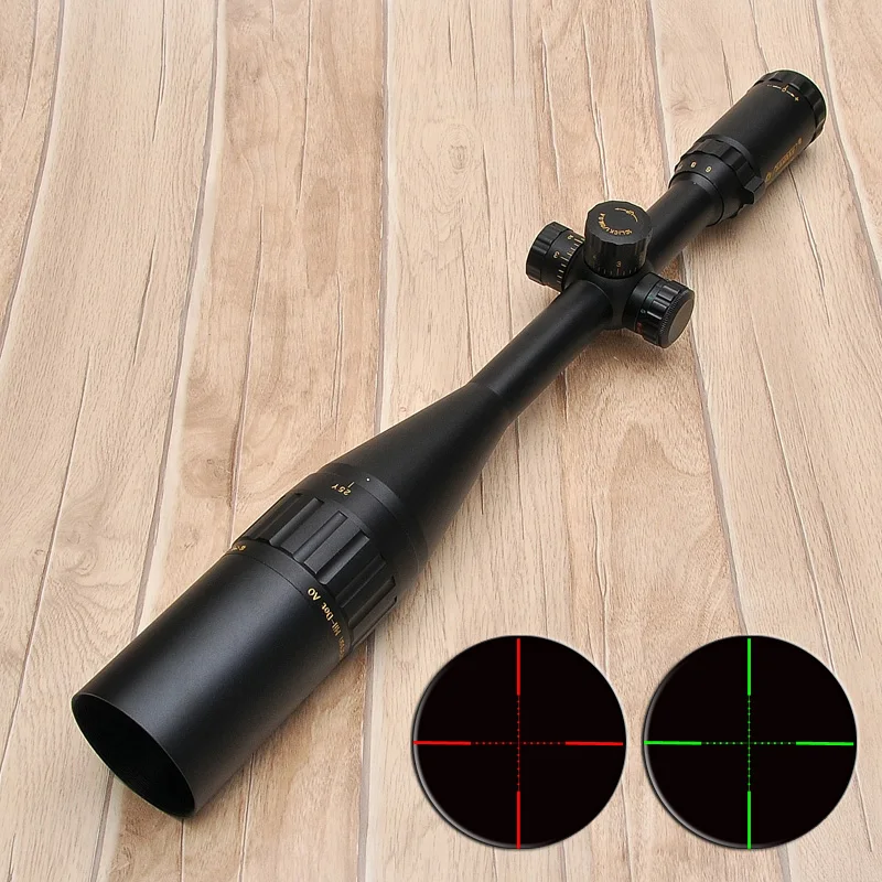 

Kandar 6-24x50 Golden Letters Tactical Hunting Optic Riflescope Mil-Dot Retical Crosshair Red and Green Illuminated Rifle Scope