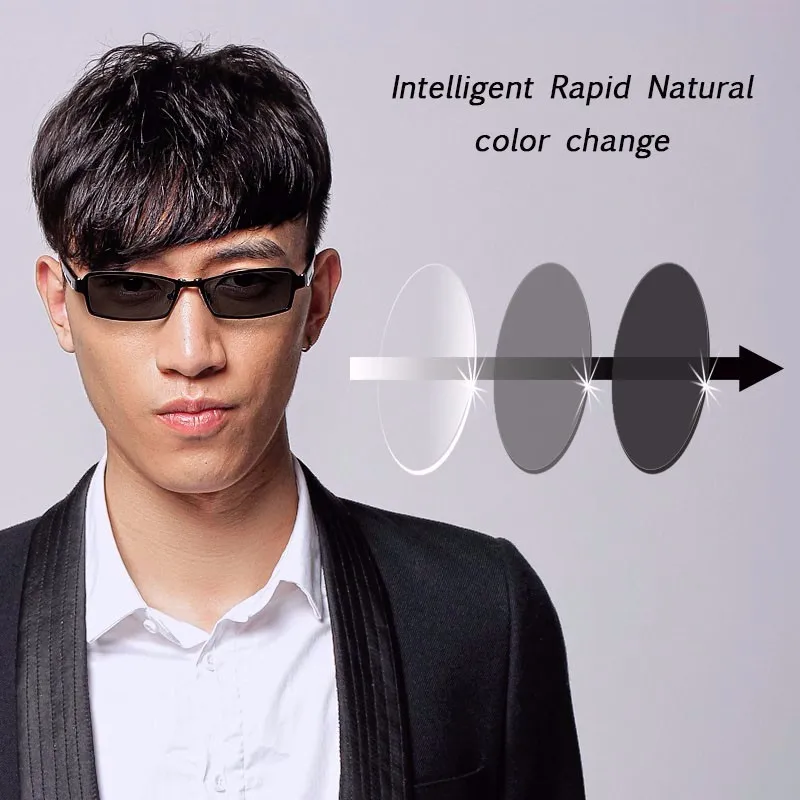 1,56 1,61 1,67 индекс фотохромные одно видение от близорукости, по рецепту оптические очки линзы с быстрым изменением цвета