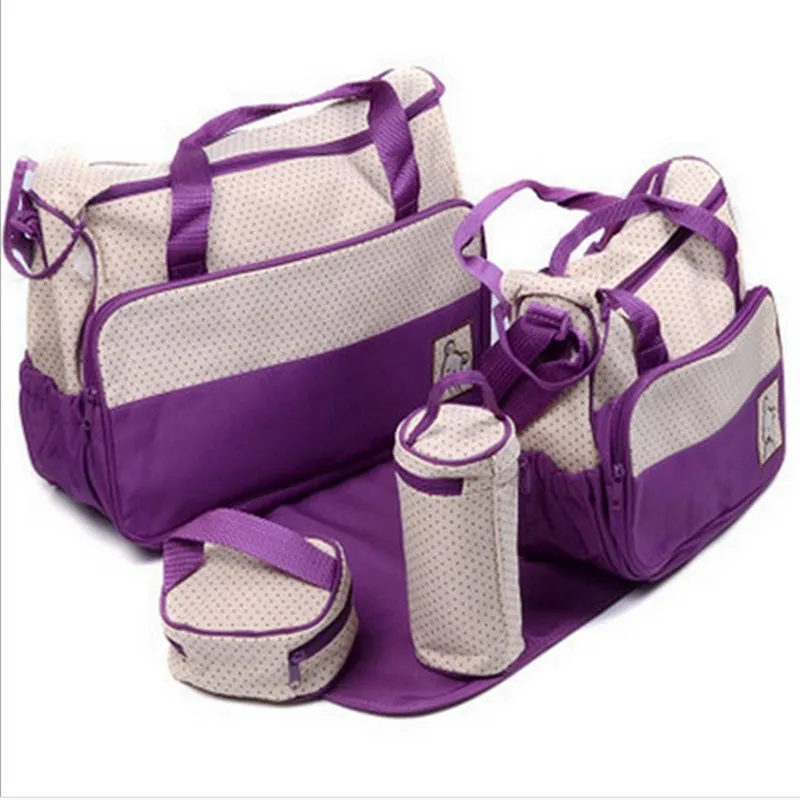 5PC set Multifunctional large capacity mother bag Mummy bags shoulder diagonal fashion for pregnant women Mummy