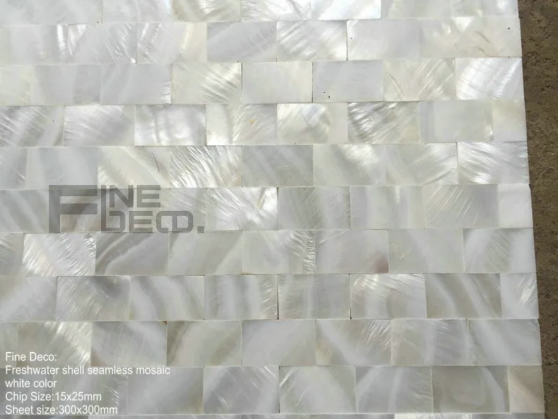 FD2132 white freshwater shell mosaic seamless 3