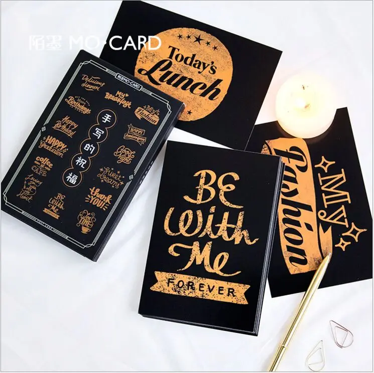 

30Pcs/pack Vintage manuscript Handwritten blessing Wish Greeting Card Postcard Birthday Card Envelope Gift bookmark message card