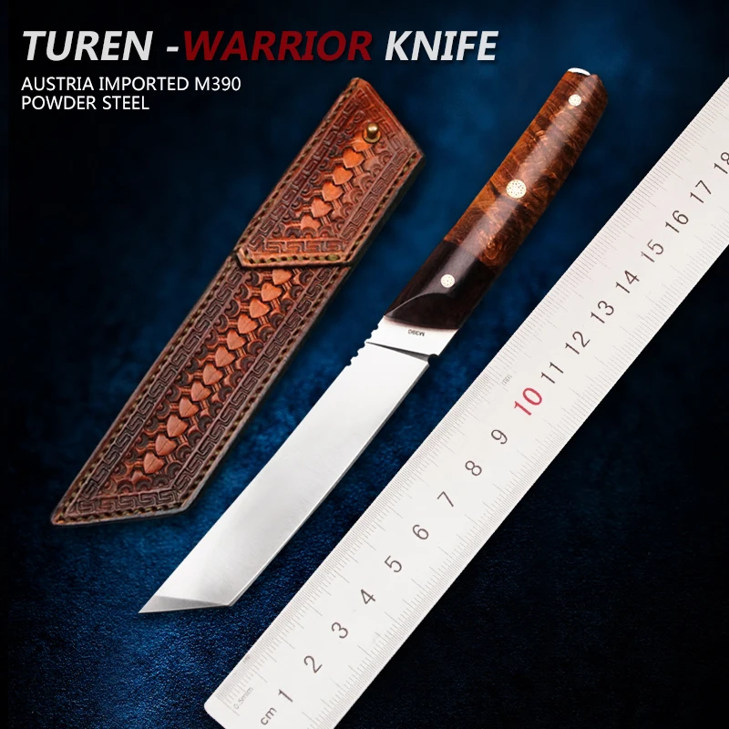 TURENZ австрийский M390 стальной полный нож с фиксированным лезвием StableWood Ebony G10 ручка