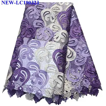 

High quality african water soluble lace fabric 2019 african Water soluble lace fabric beaded lace fabric For Party Dress MJD03