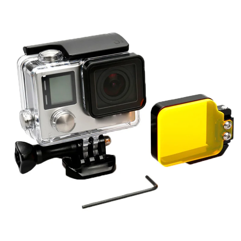 Подводный фильтр для дайвинга с чпу, алюминиевая рама, подводный корпус, чехол для объектива, конвертер для Go pro GoPro Hero 3+ 4, спортивная экшн-камера