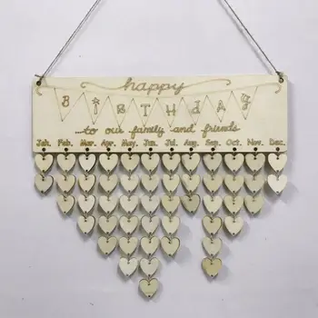 

Wood Birthday Reminder Board Ply plaque Sign Family DIY Calendar Decor