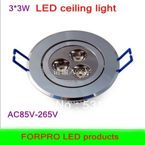 

Wholesale 30pcs9W Ceiling downlight Epistar LED ceiling lamp Recessed Spot light 85V-245V for home illumination Freeshipping