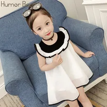 Humor Bear/Новинка г.; летнее платье принцессы для маленьких девочек; милое платье для девочек с оборками и воротником; Детские платья для девочек