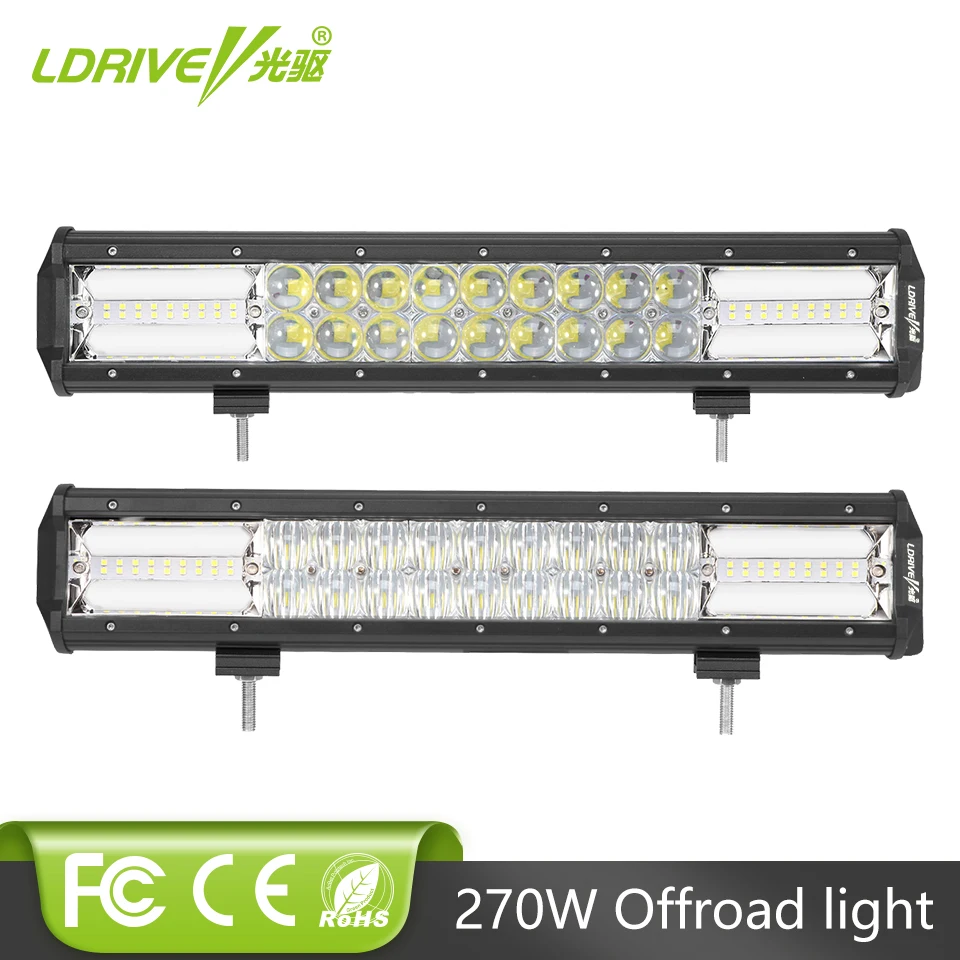

LDRIVE 16 Inch 270W LED Bar Dual Row LED Offroad Lights 12V 24V Truck SUV 4x4 4WD Tractor LED Driving Light Bar Car Bumper Light