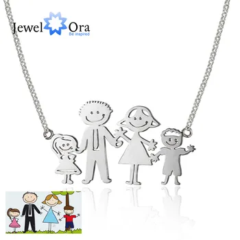

Handwritten Picture DIY Jewelry Personalized 925 Sterling Silver Handwritten Necklace Family Necklace (JewelOra NE101669)