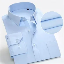 Твил Твердые с длинным рукавом Бизнес мужчины платье рубашки работы рубашки короткий рукав полосатый/твил белый мужской тонкий мужской платье рубашка