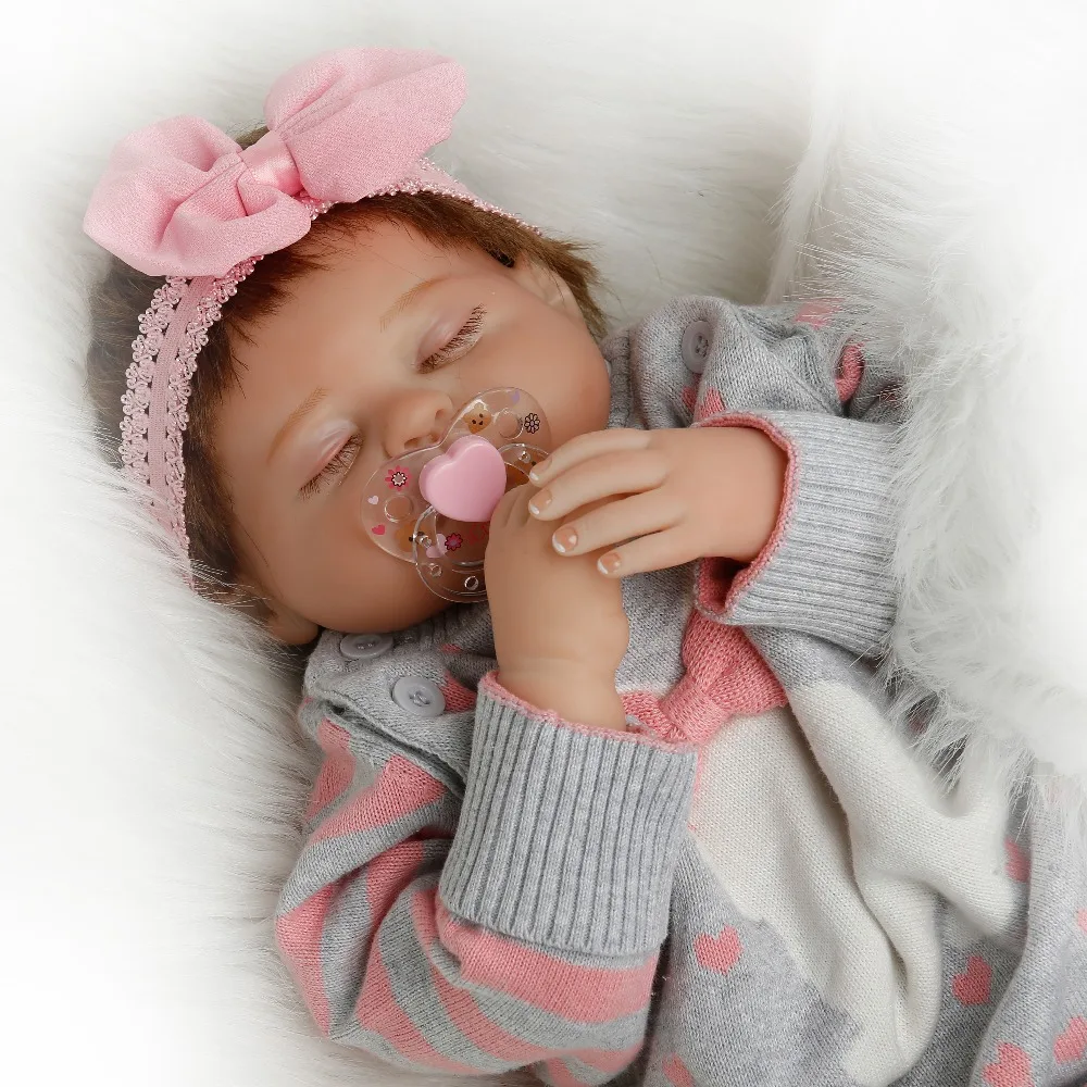 SanyDoll 22 дюйма 55 см хит продаж цельное Силиконовое детское красивое платье милая