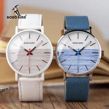 

BOBO BIRD Metal Men Watches Quartz Wrist Watch Male Leather Strap Customized Logo erkek kol saati