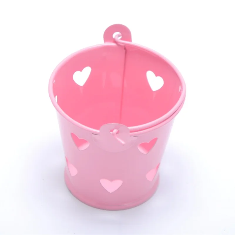 10X White Laser Cut Wedding Candy Box Sweet Gift Hollow Heart Mini Cute Colorful Wedding Tin Candy Buckets Colored Metal Buckets