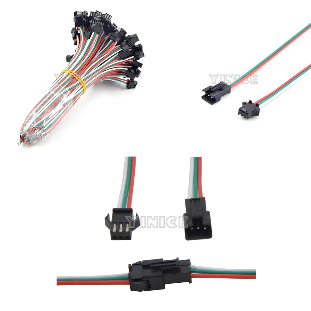 

2 3 4 Pin RGB RGBW JST SM LED Plug Wire cable Female/Male for WS2812B WS2801 APA102 led strip with 15cm Wire