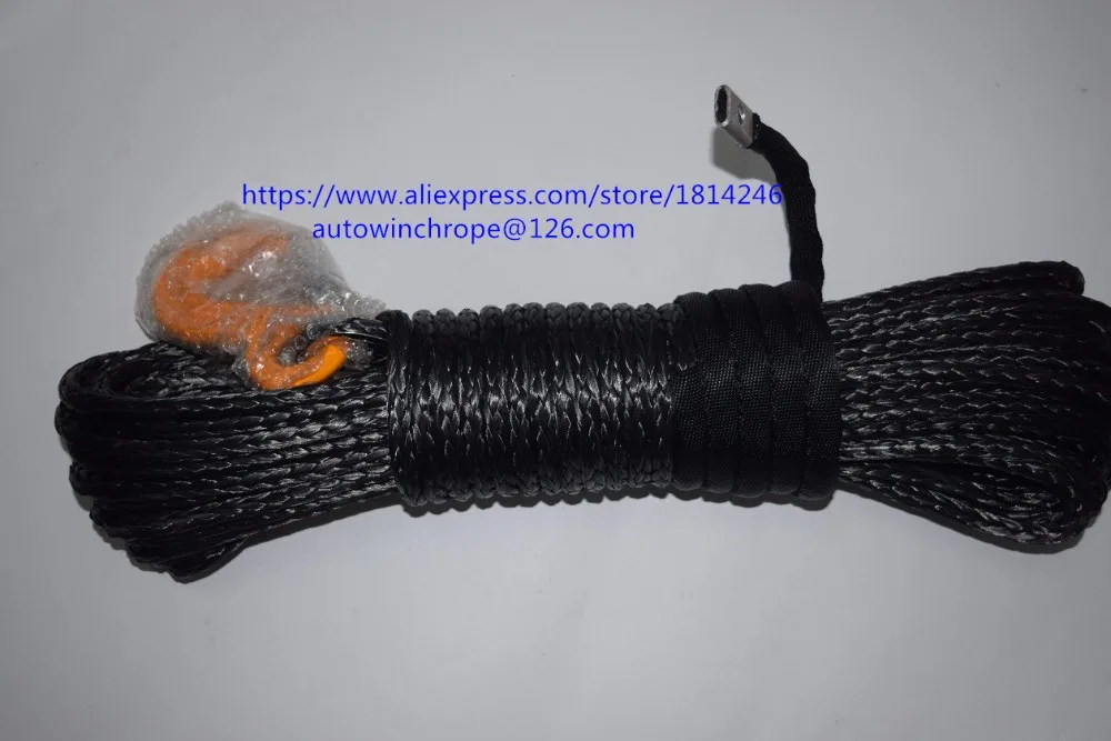 Black 8mm*30m Synthetic Winch Rope,replacement Winch Cable,tow Cable