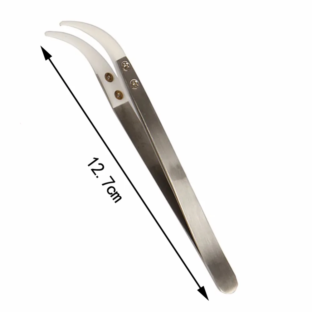 Керамический пинцет с ручкой из нержавеющей стали прямой изогнутый направленный Пинцет термостойкий Пинцет серебристый