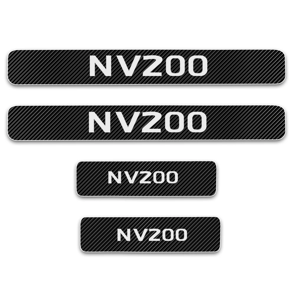 Автомобильная Накладка на порог двери для Nissan NV200 наклейка из углеродного волокна Накладка на порог автомобиля Стайлинг 4 шт. авто аксессуары - Название цвета: Белый