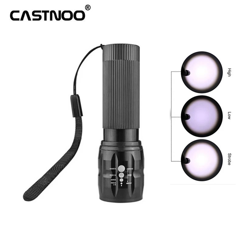 

CASTNOO Q5 LED Flashlight 2000LM Torch 3 modes waterproof Penlight Zoomable Lantern mini bike Light For Cycling Camping Black